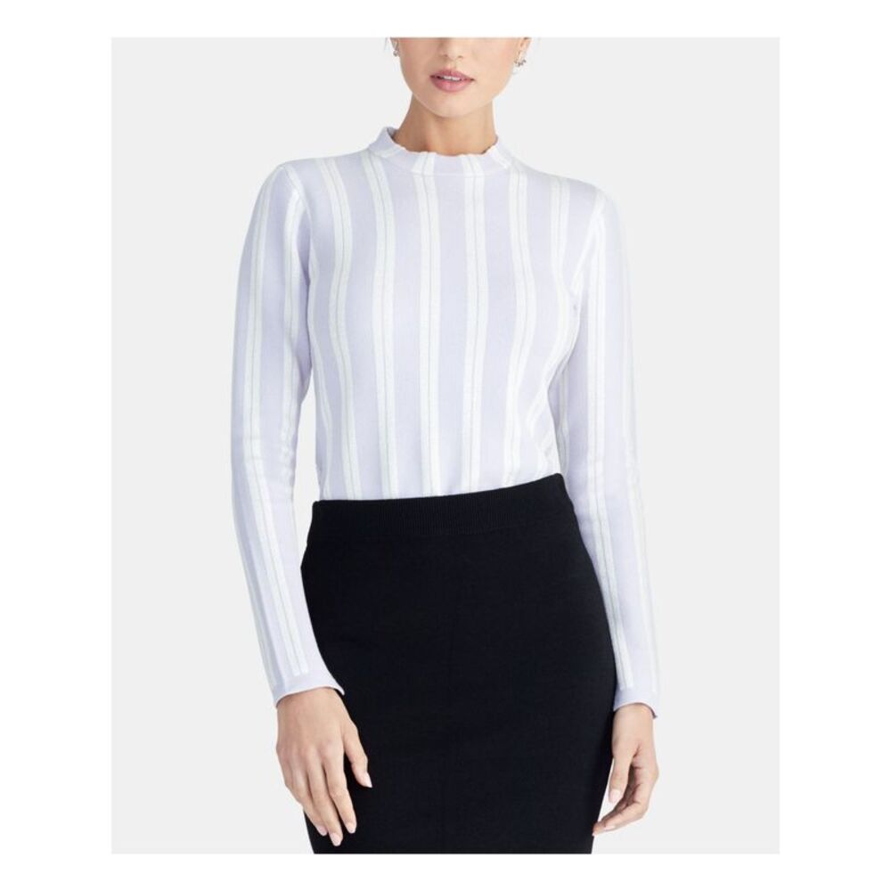 RACHEL RACHEL ROY Womens Light Purple Striped Long Sleeve Turtle Neck Top XS